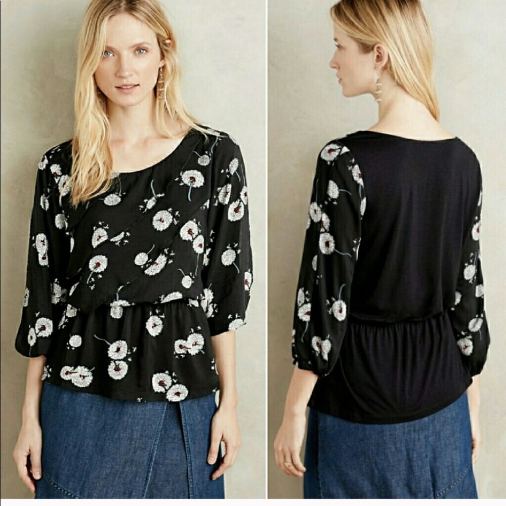 Anthropologie Deletta wished blooms blouse size l